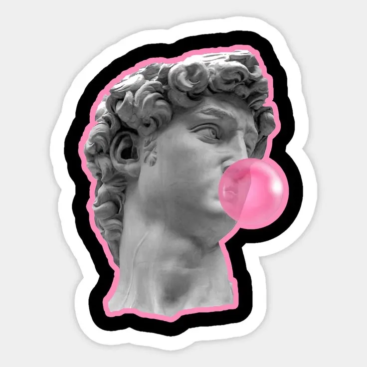 Michelangelo With Gum Sticker